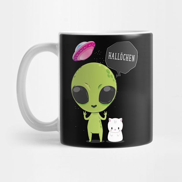 Alien Tshirt - Hallöchen for Ladies Men by avshirtnation